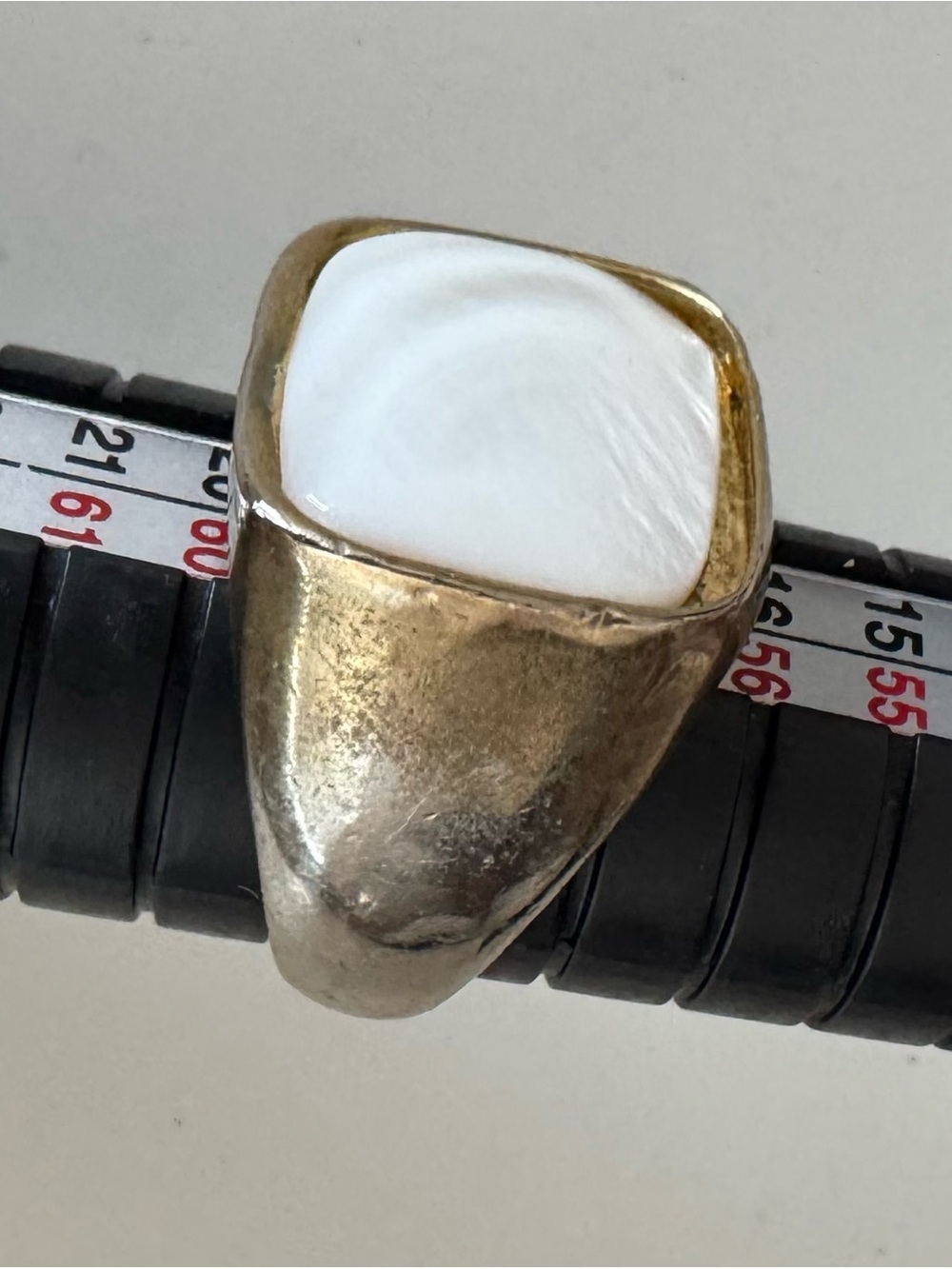 Large White Rectangular Statement Ring Size 8.75 - Picture 4 of 7